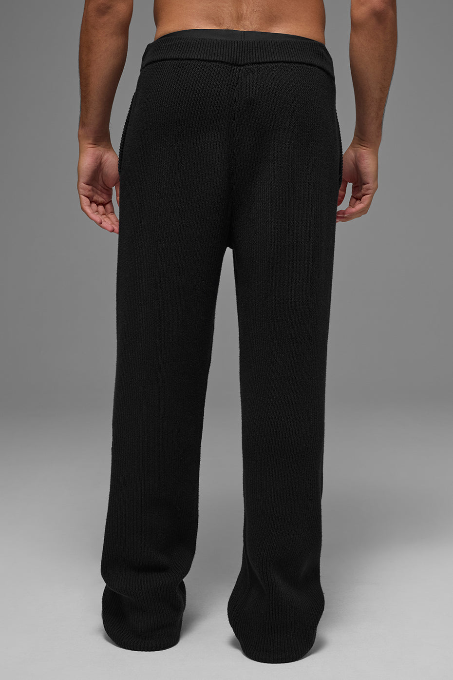Domain Rib Knit Sweatpant - Black--2