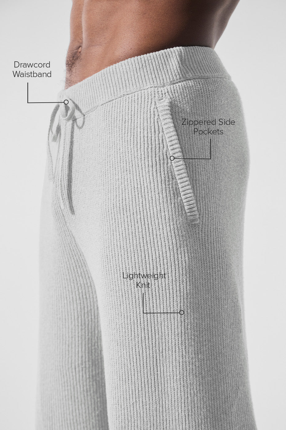 Domain Rib Knit Sweatpant - Athletic Heather Grey--1