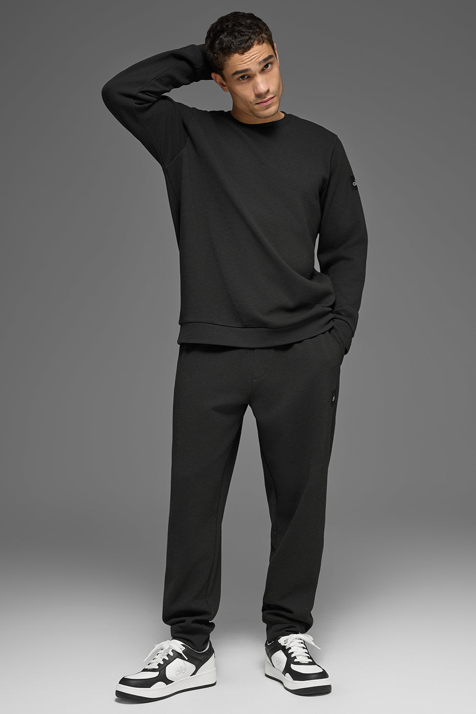 Waffle Lounge Jogger - Black--3