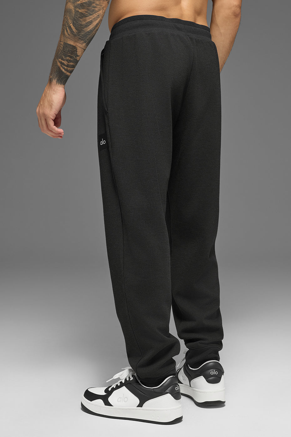 Waffle Lounge Jogger - Black--2