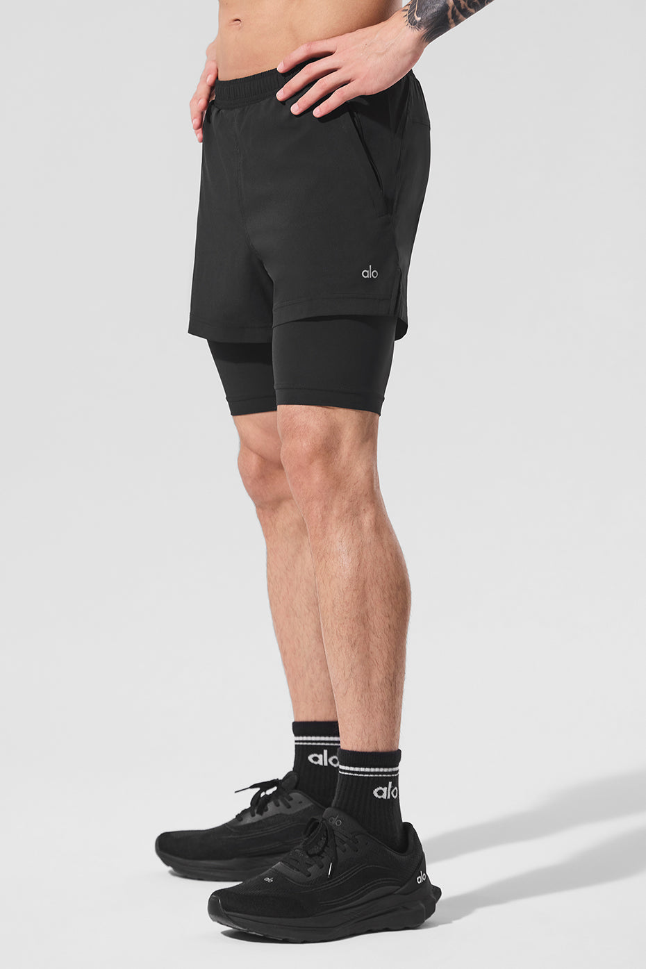 5" Revival 2-In-1 Short - Black/Black--2