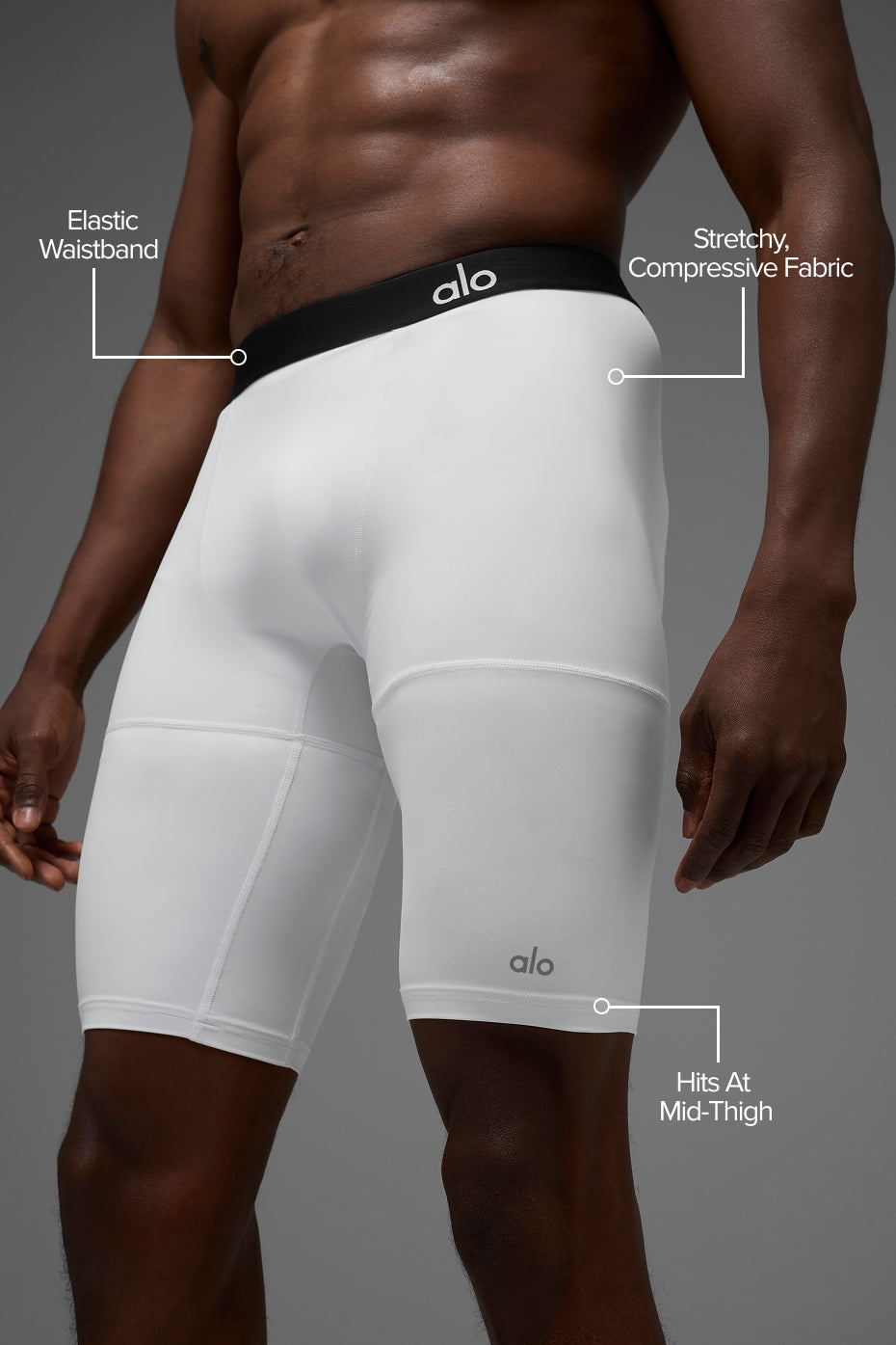 9" Flight Compression Short - White--1