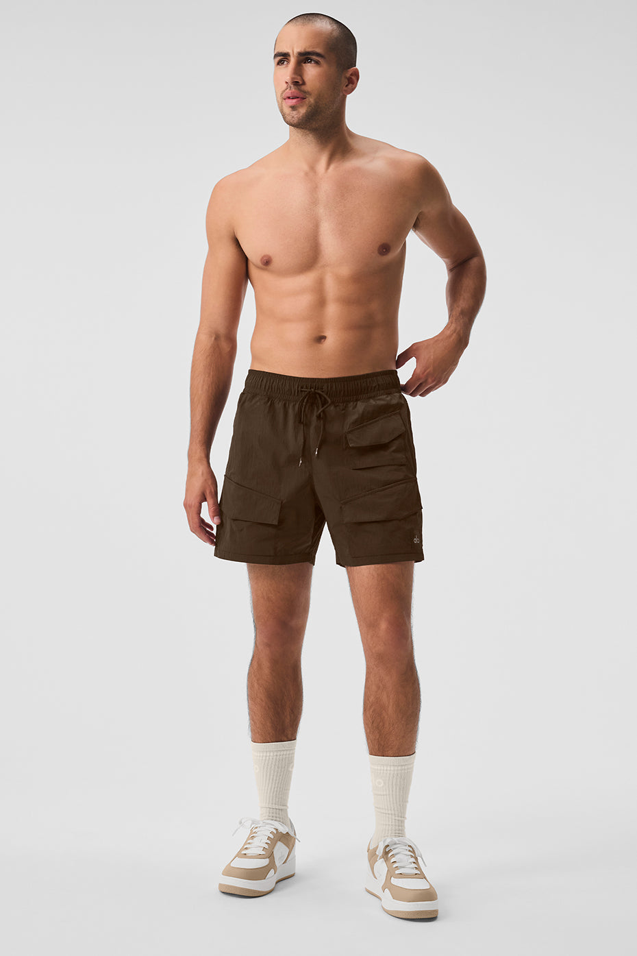 7" Crinkle Nylon Excursion Cargo Short - Espresso--3