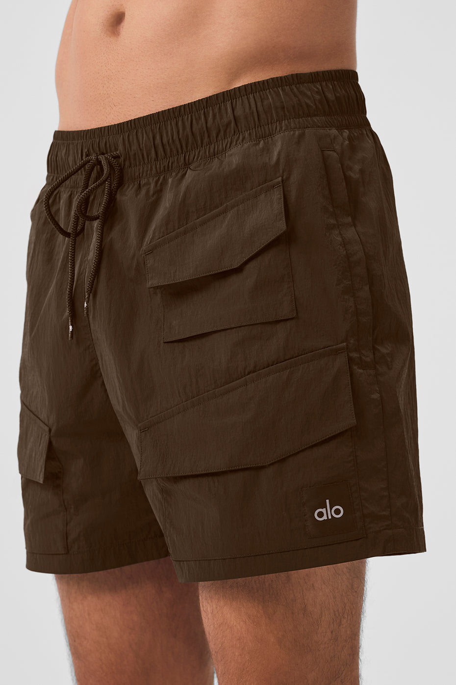 7" Crinkle Nylon Excursion Cargo Short - Espresso--2