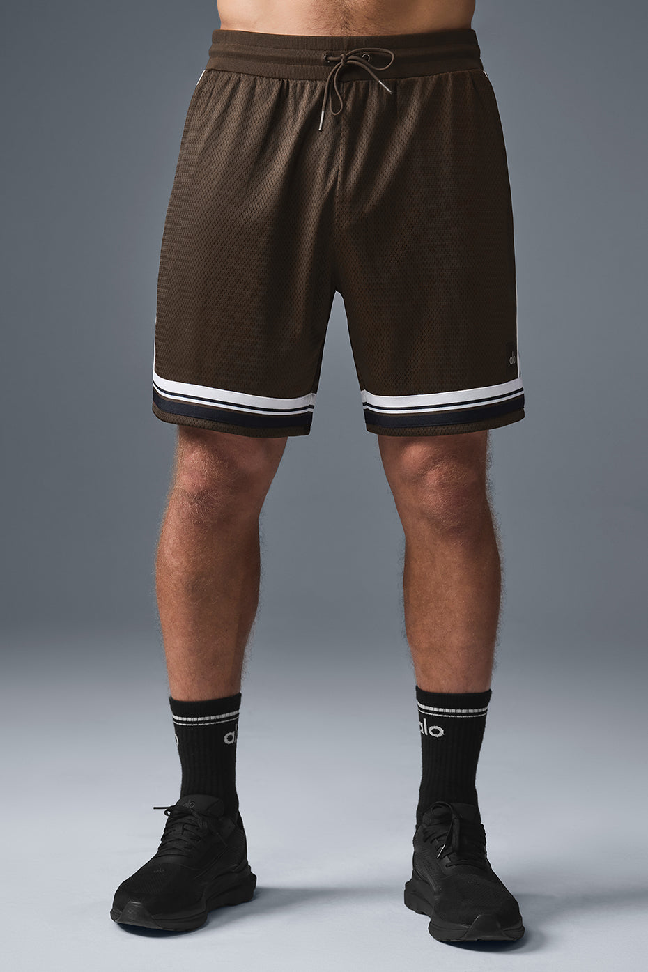 7" Key Mesh Basketball Short - Espresso--0