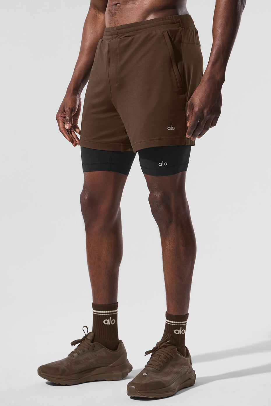 Conquer React 2-In-1 Performance Short - Espresso/Black--5