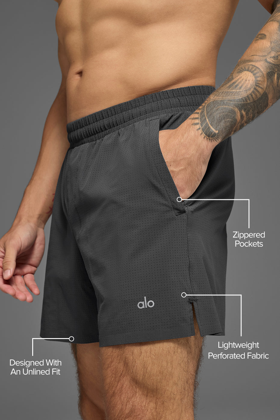 5" Traction Running Short - Anthracite--1