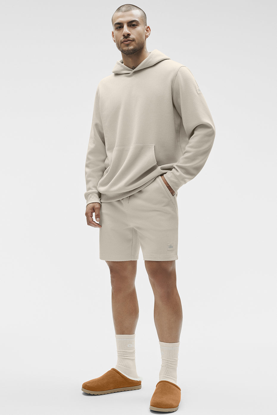 7" Waffle Lounge Short - Bone--4