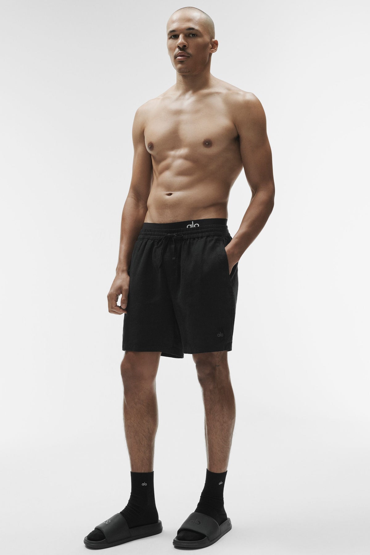 7" Linen Days Short - Black--3