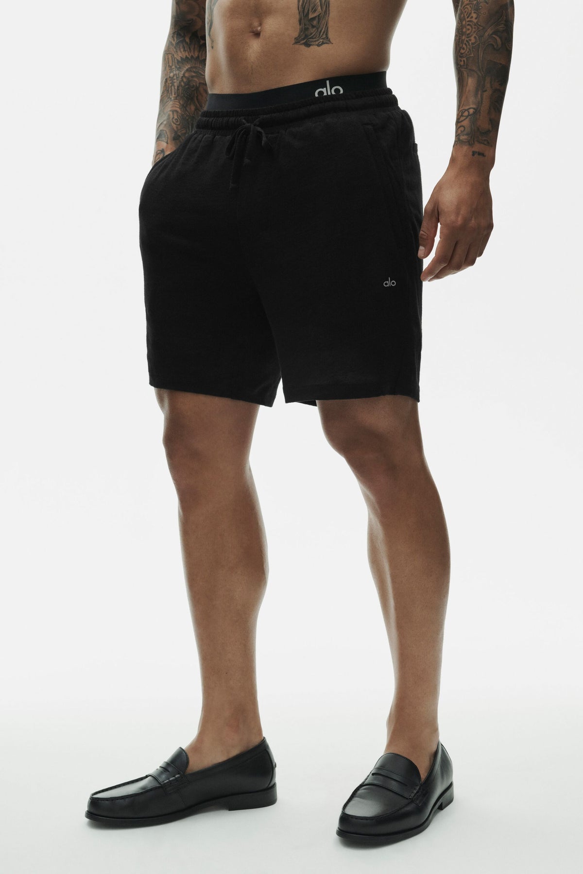 7" Linen Jersey Coastal Short - Black--2