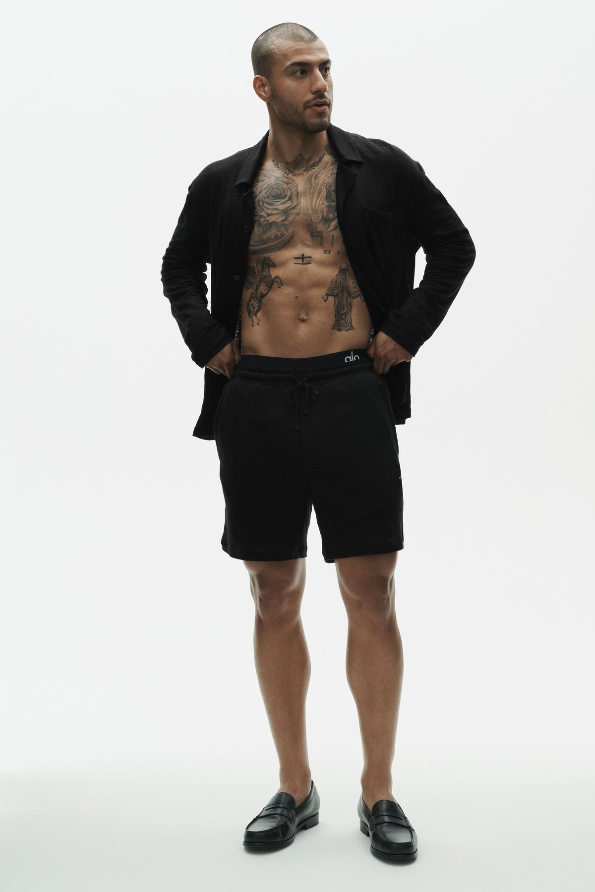 7" Linen Jersey Coastal Short - Black--4