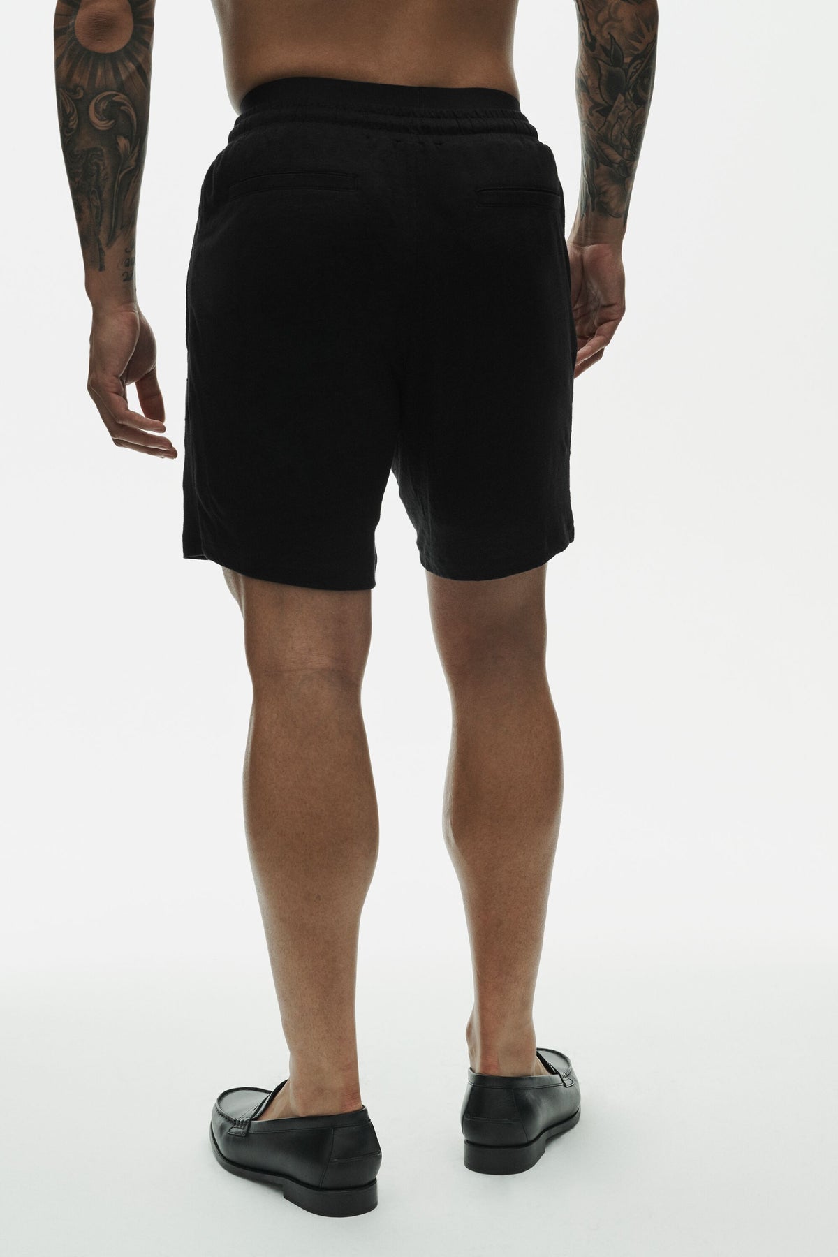 7" Linen Jersey Coastal Short - Black--3