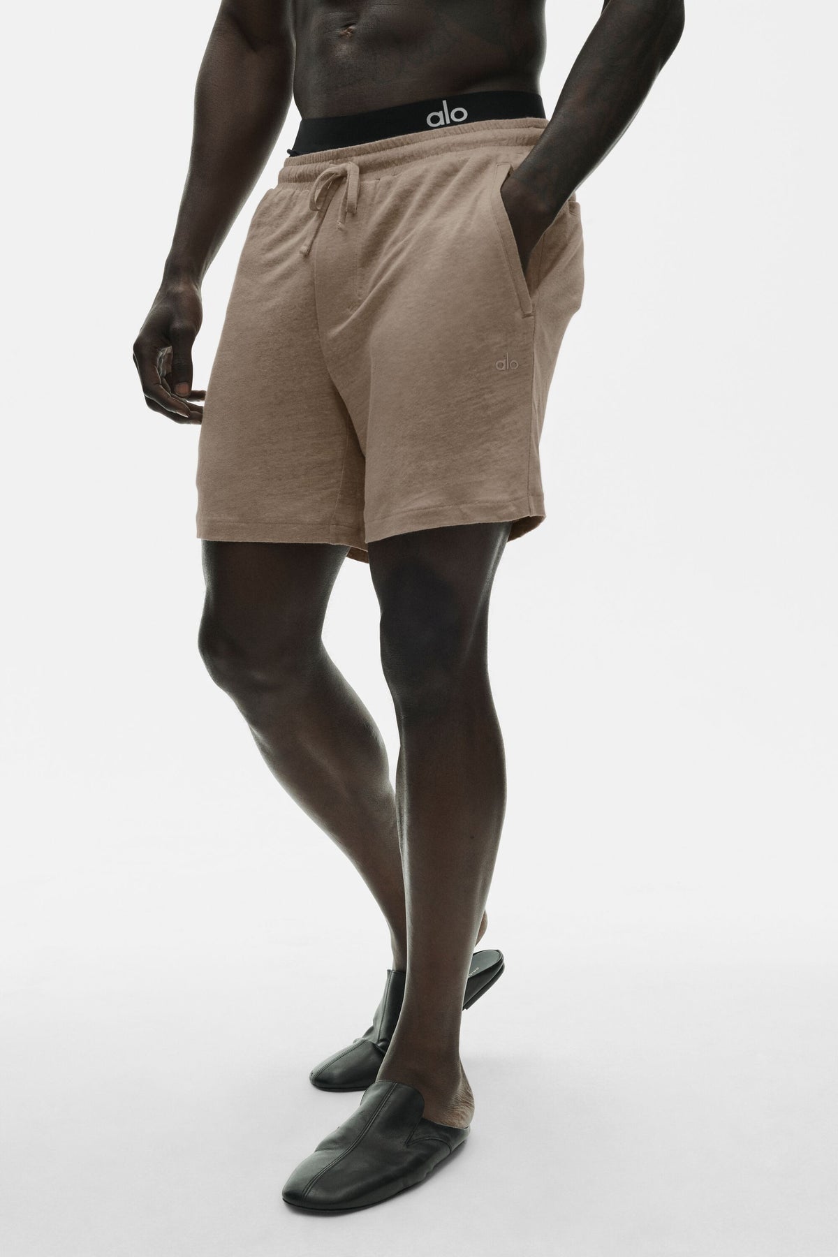7" Linen Jersey Coastal Short - Gravel--0