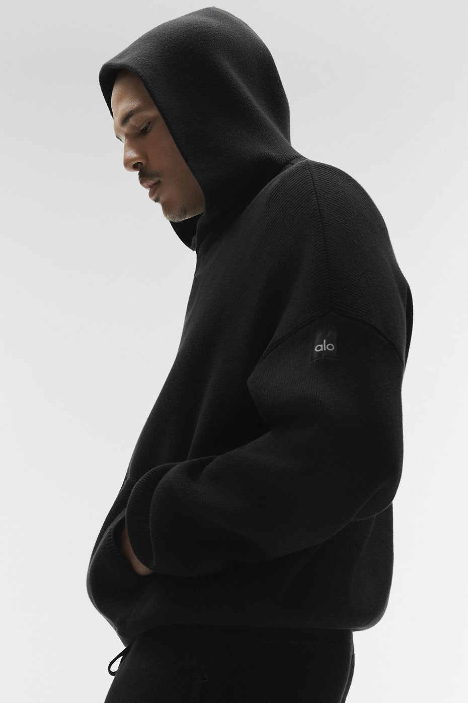 Scholar Hooded Sweater - Black--2