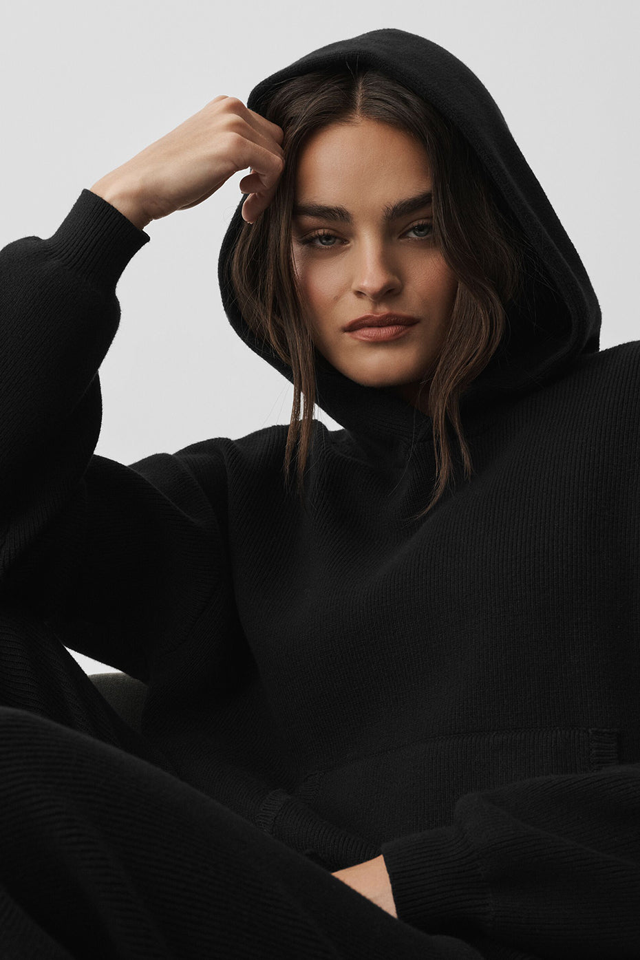 Scholar Hooded Sweater - Black--2