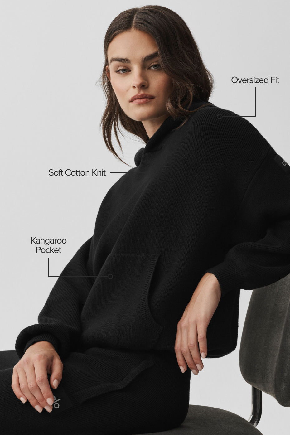 Scholar Hooded Sweater - Black--1