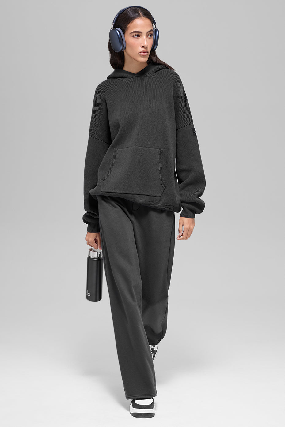 Scholar Hooded Sweater - Anthracite--3