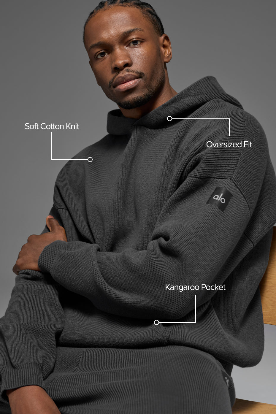 Scholar Hooded Sweater - Anthracite--1