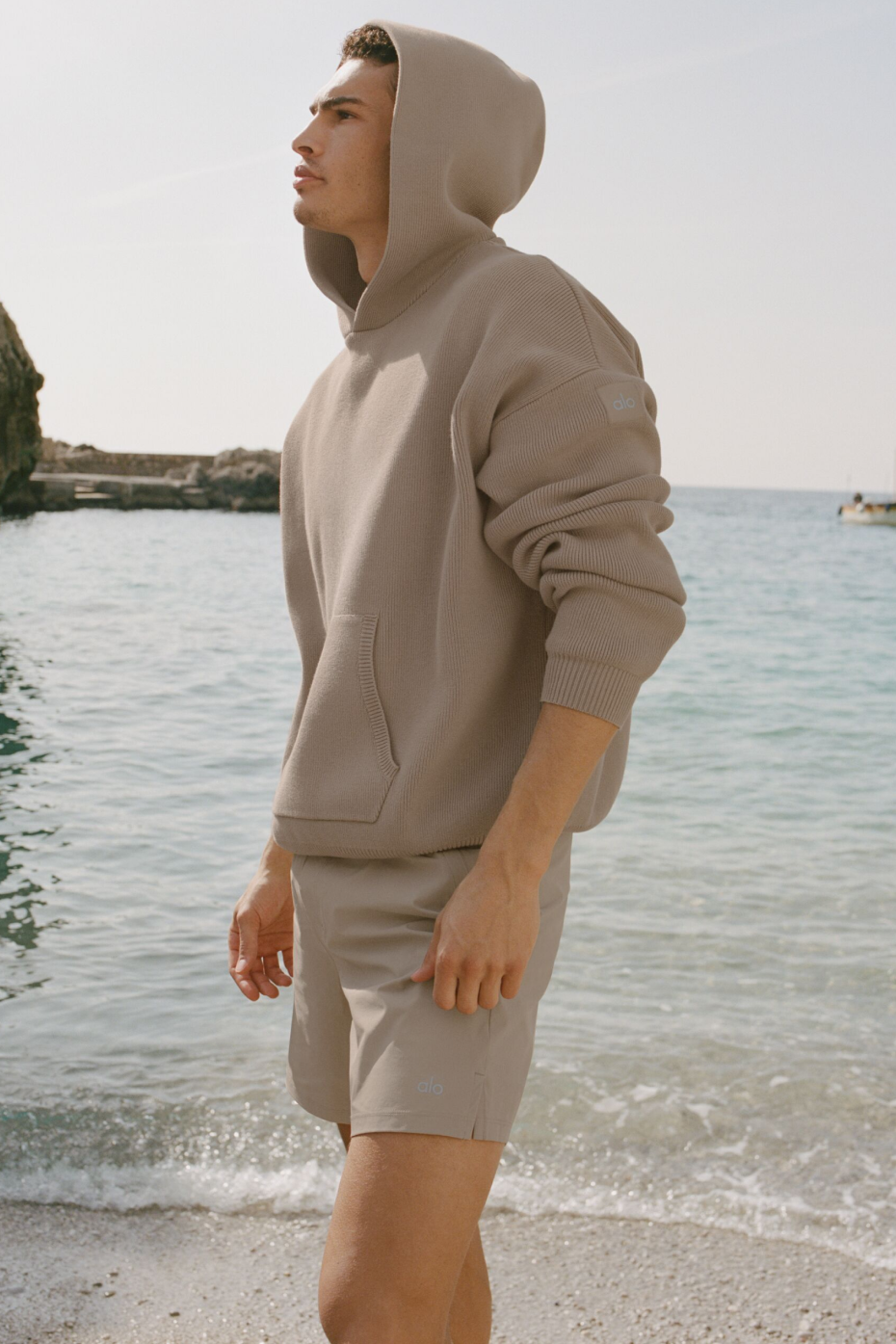 Scholar Hooded Sweater - Gravel--0