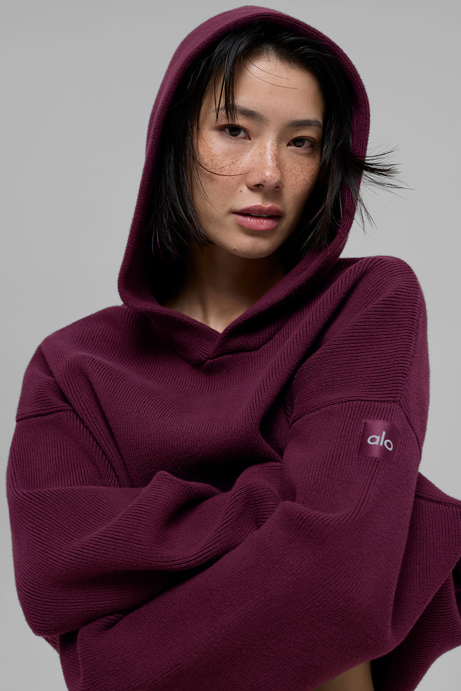 Scholar Hooded Sweater - Burgundy--2