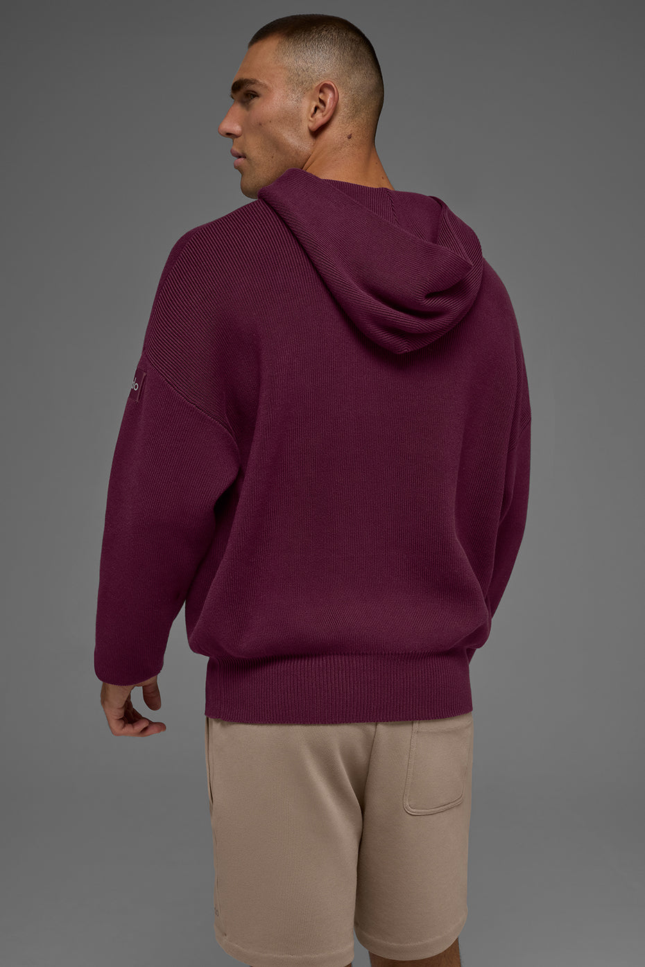 Scholar Hooded Sweater - Burgundy--2