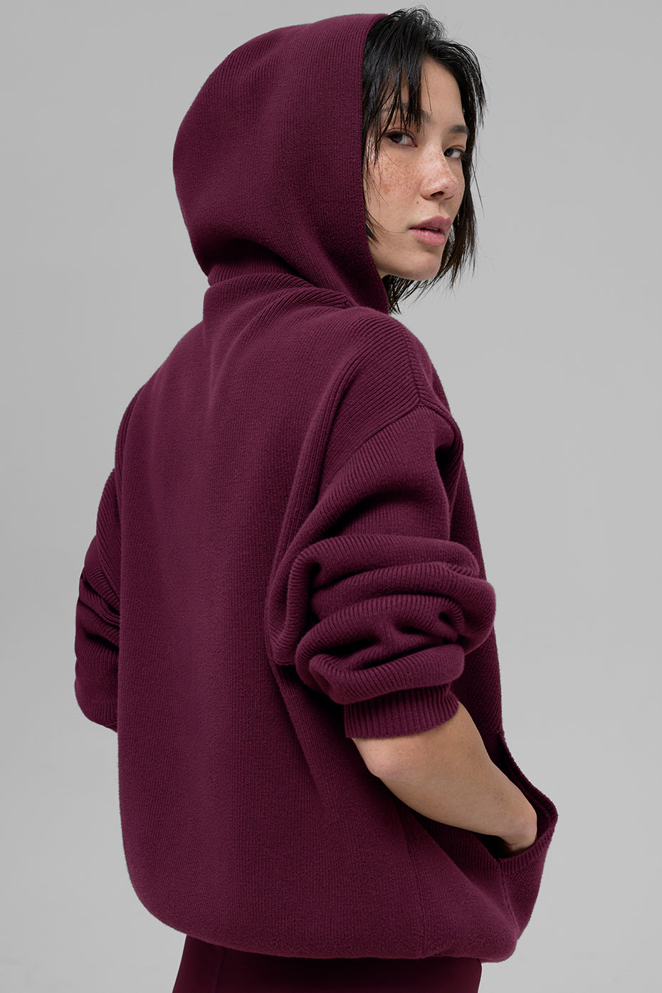 Scholar Hooded Sweater - Burgundy--1