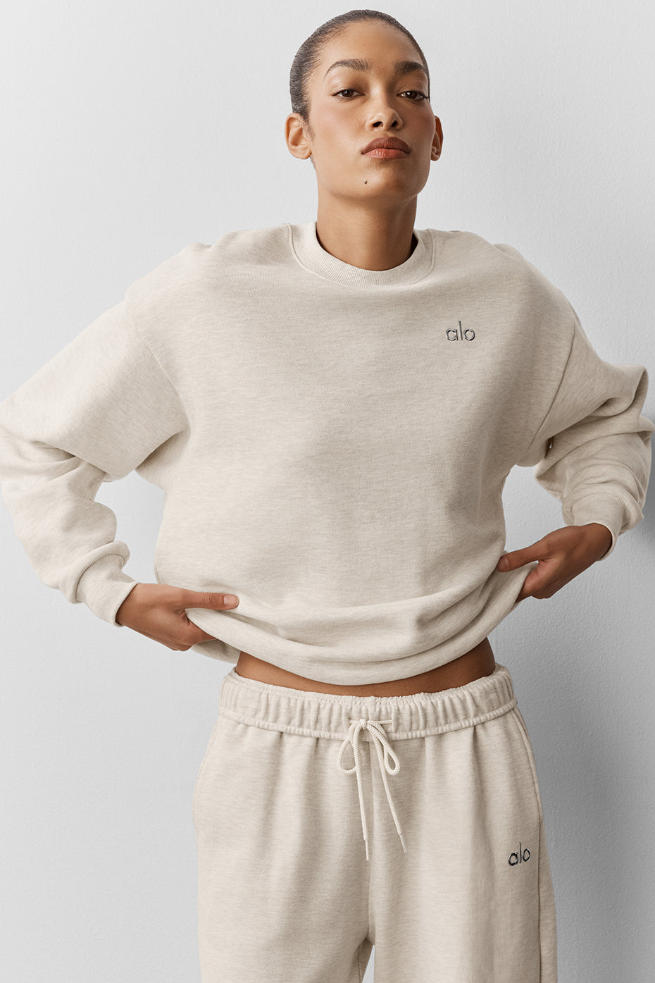 Accolade Crew Neck Pullover - Oatmeal Heather--3