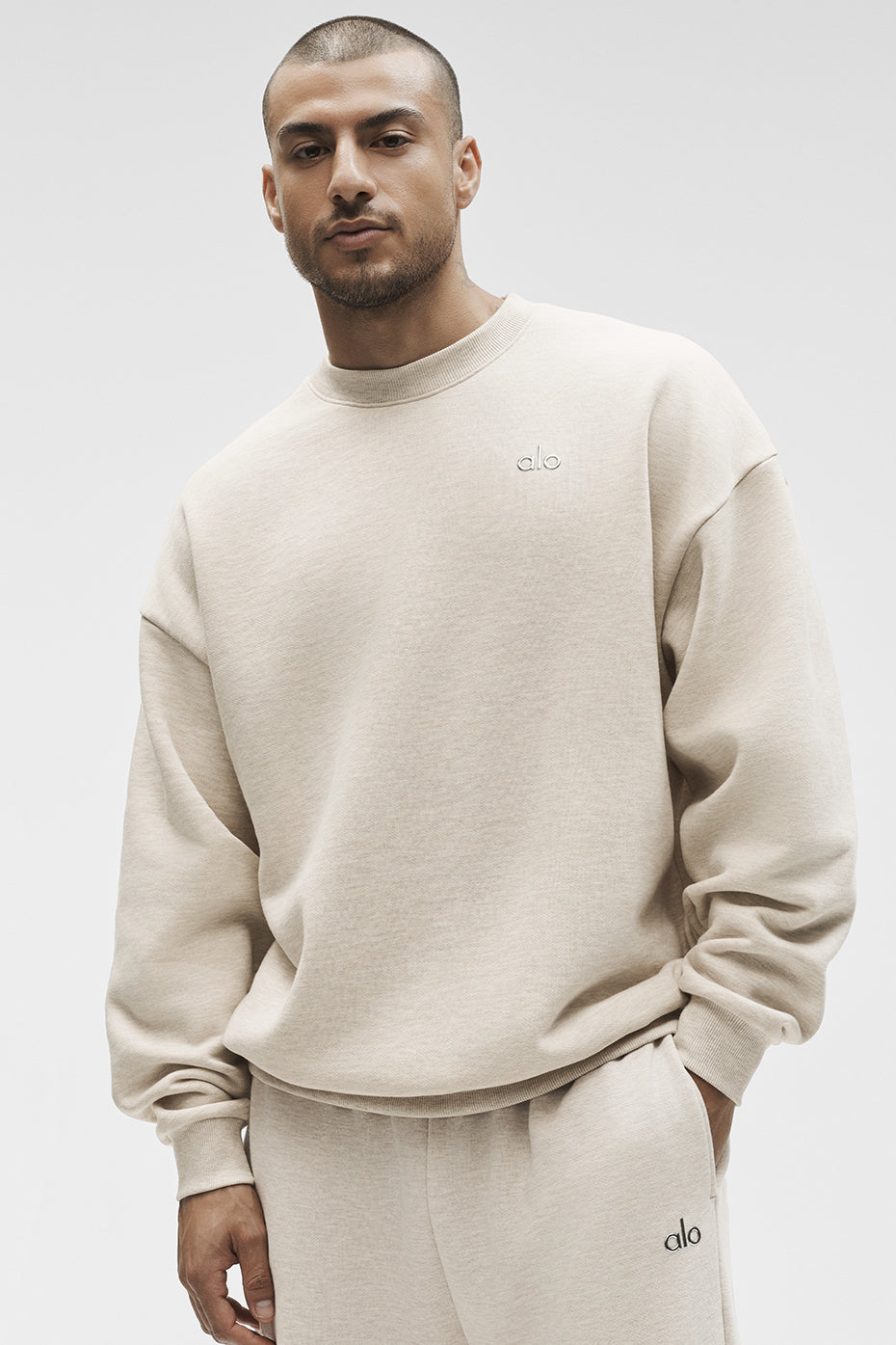 Accolade Crew Neck Pullover - Oatmeal Heather--0