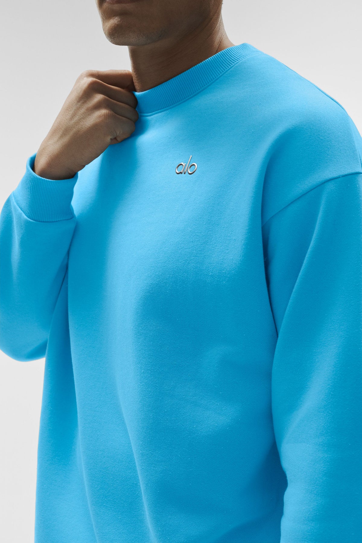 Accolade Crew Neck Pullover - Azure Blue--2