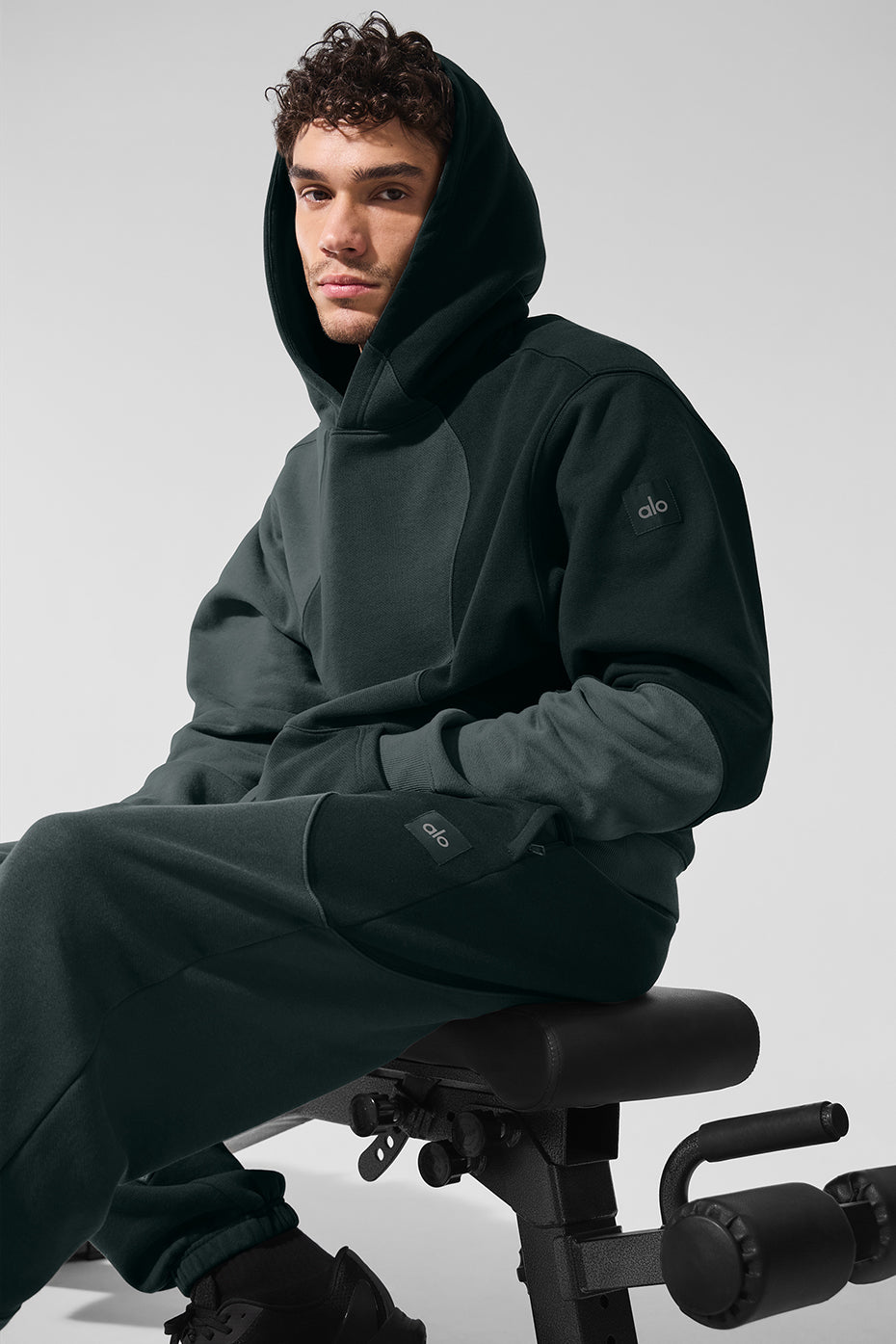 Make Waves Hoodie - Charcoal Green Tonal--3