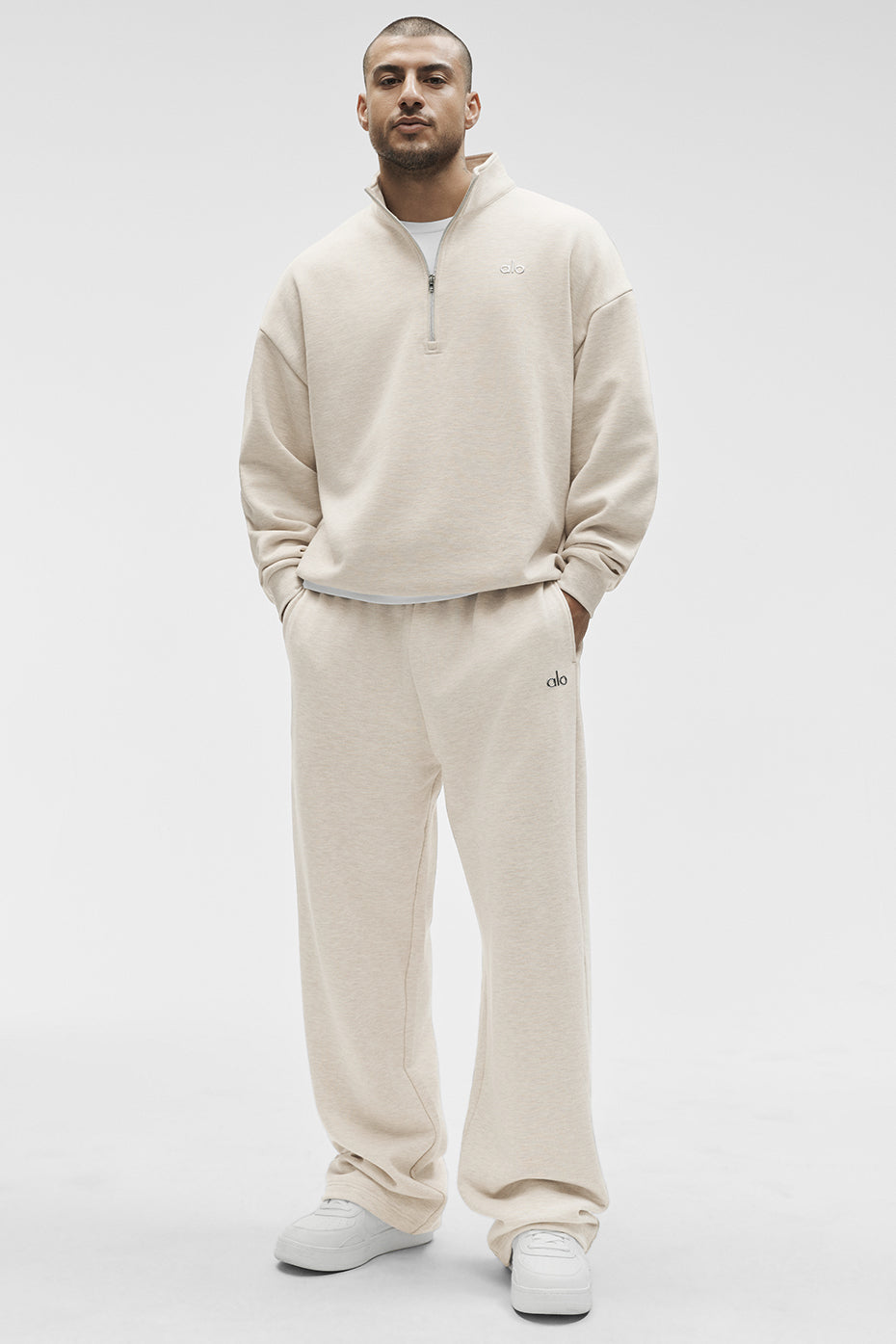 Accolade 1/4 Zip Pullover - Oatmeal Heather--4