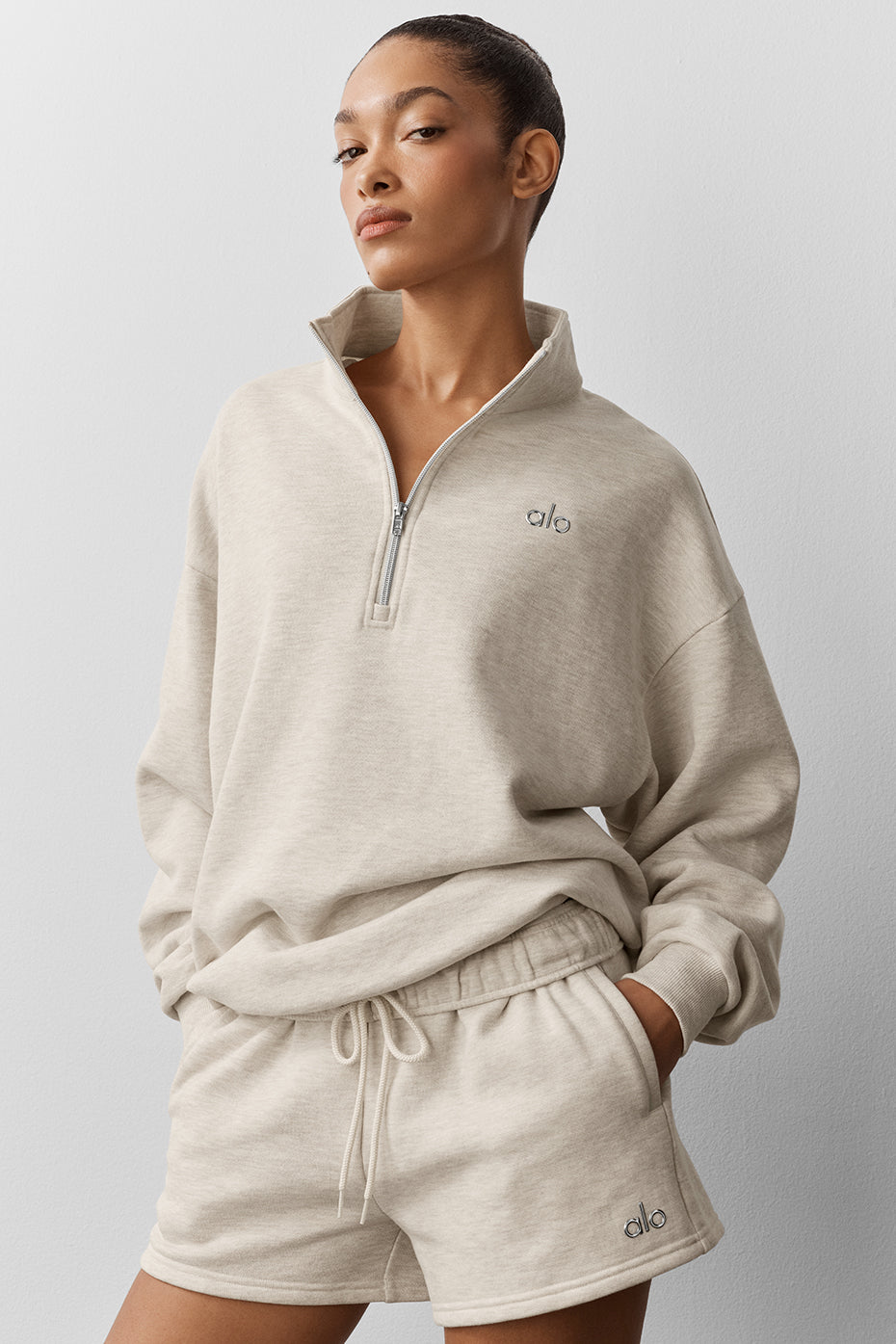 Accolade 1/4 Zip Pullover - Oatmeal Heather--4