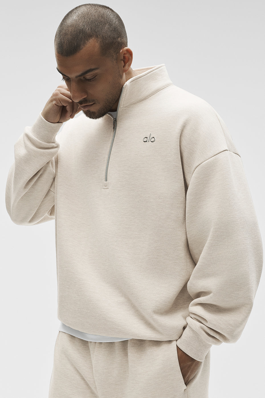 Accolade 1/4 Zip Pullover - Oatmeal Heather--0