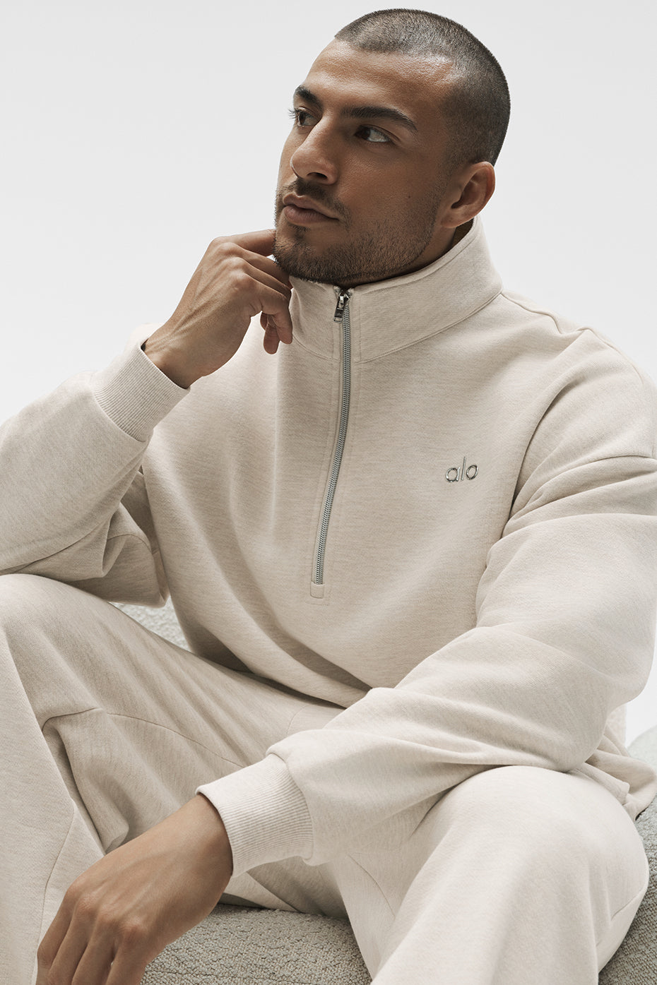 Accolade 1/4 Zip Pullover - Oatmeal Heather--2