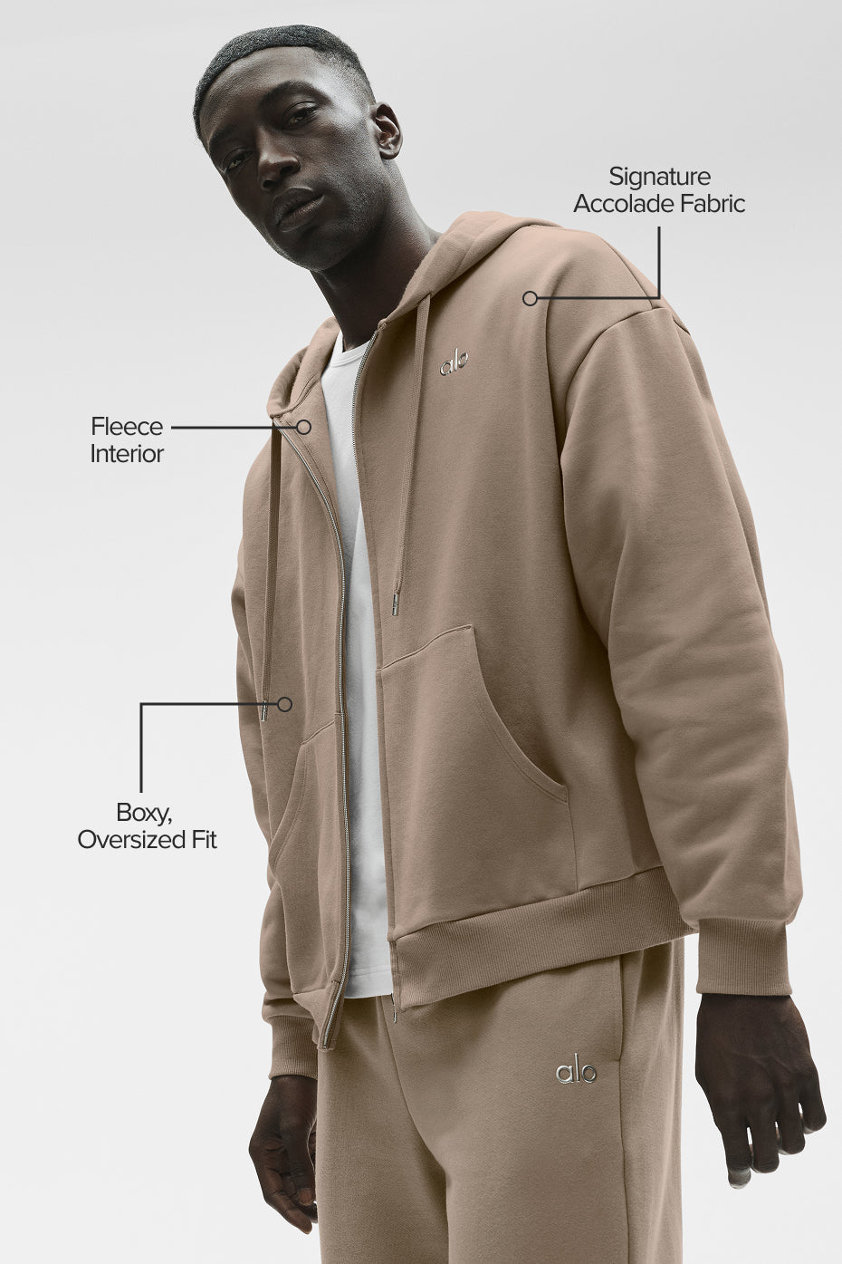 Accolade Full Zip Hoodie - Gravel--1