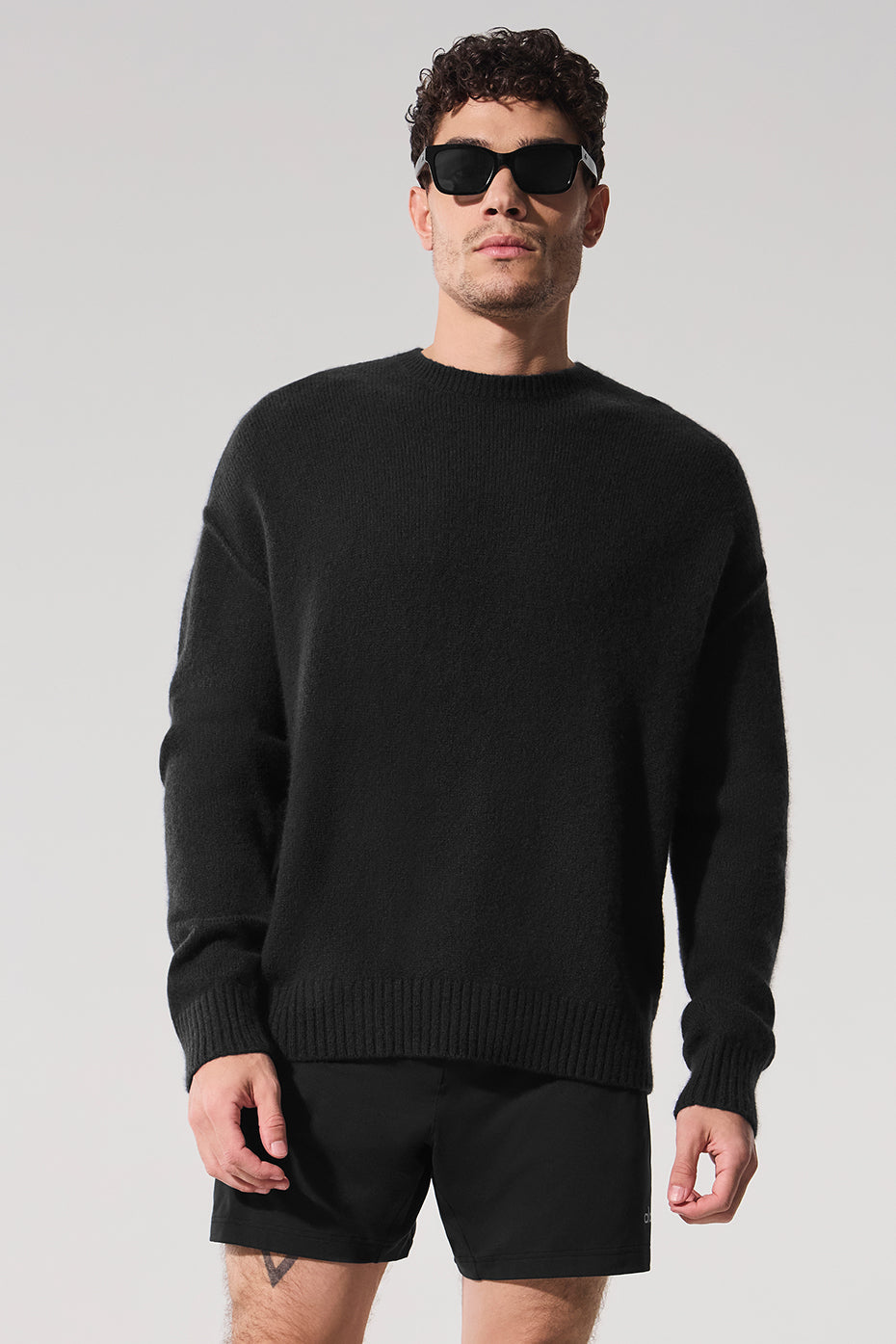 Unisex Wool Cashmere New Class Crewneck Sweater - Black--0