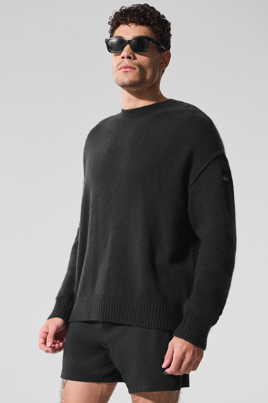 Unisex Wool Cashmere New Class Crewneck Sweater - Black--3