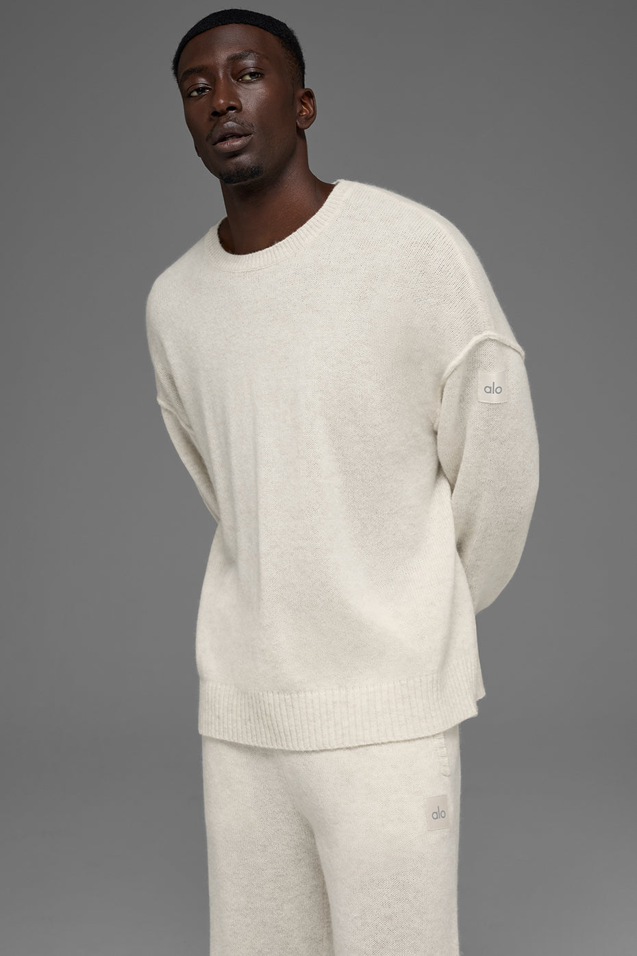 Unisex Wool Cashmere New Class Crewneck Sweater - Bone Heather--0
