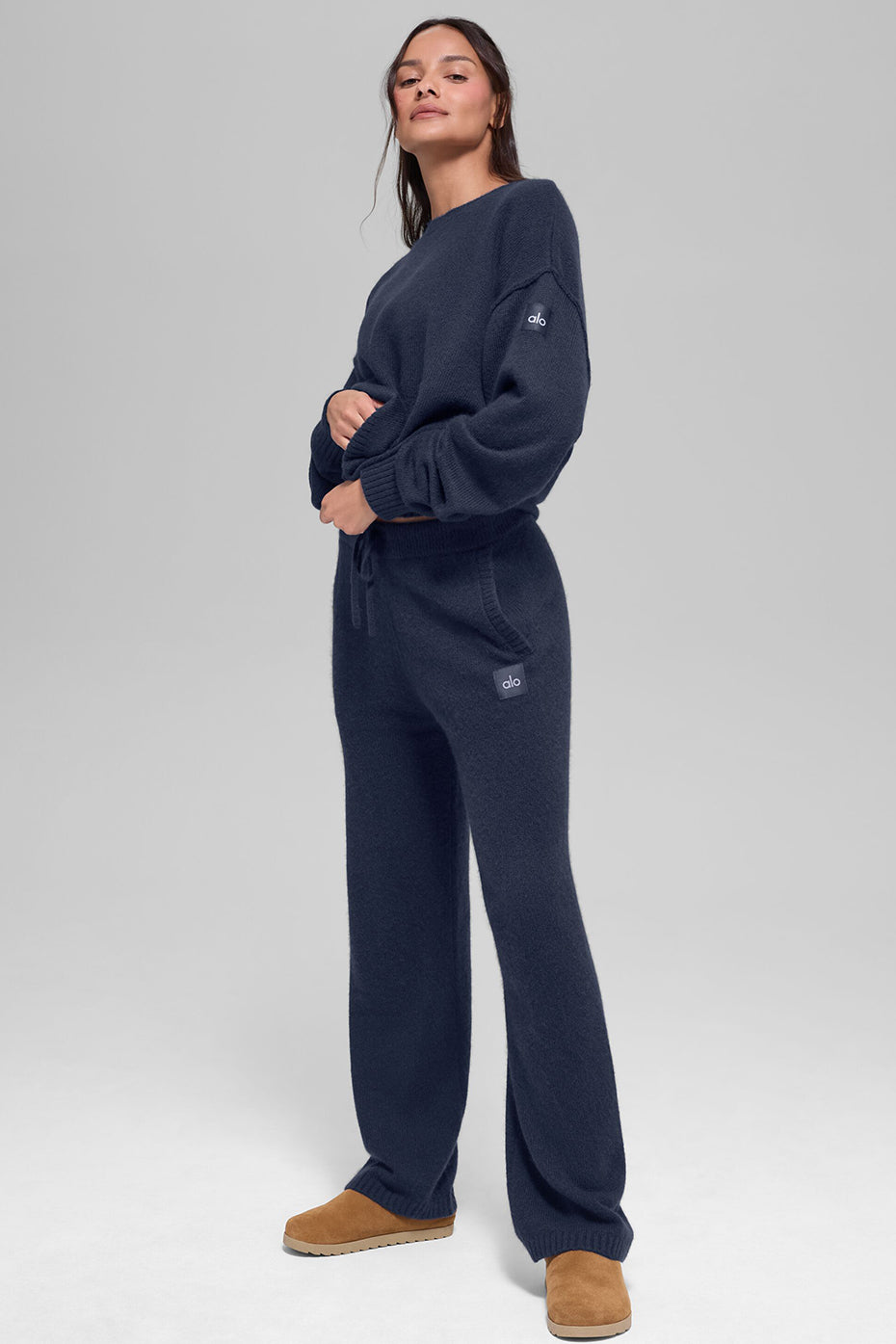 Unisex Wool Cashmere New Class Crewneck Sweater - Navy--3