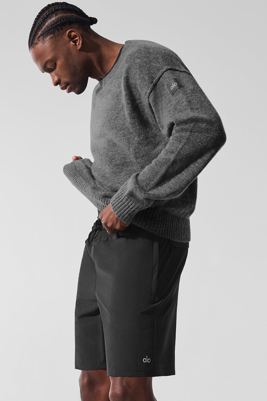 Unisex Wool Cashmere New Class Crewneck Sweater - Platinum Grey--3