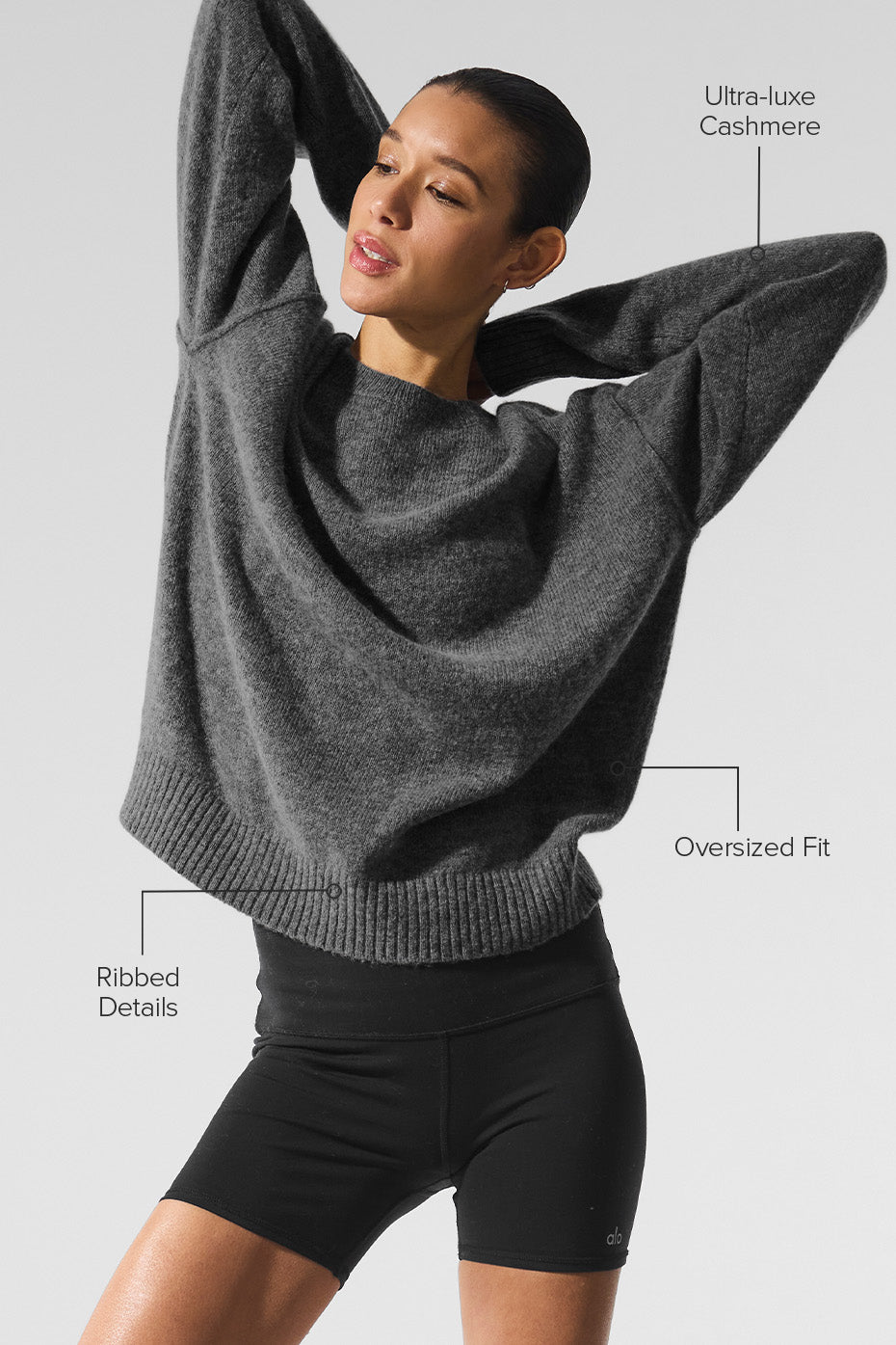 Unisex Wool Cashmere New Class Crewneck Sweater - Platinum Grey--1