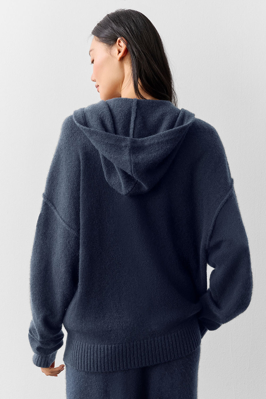 Wool Cashmere New Class Full Zip Hoodie - Navy--2
