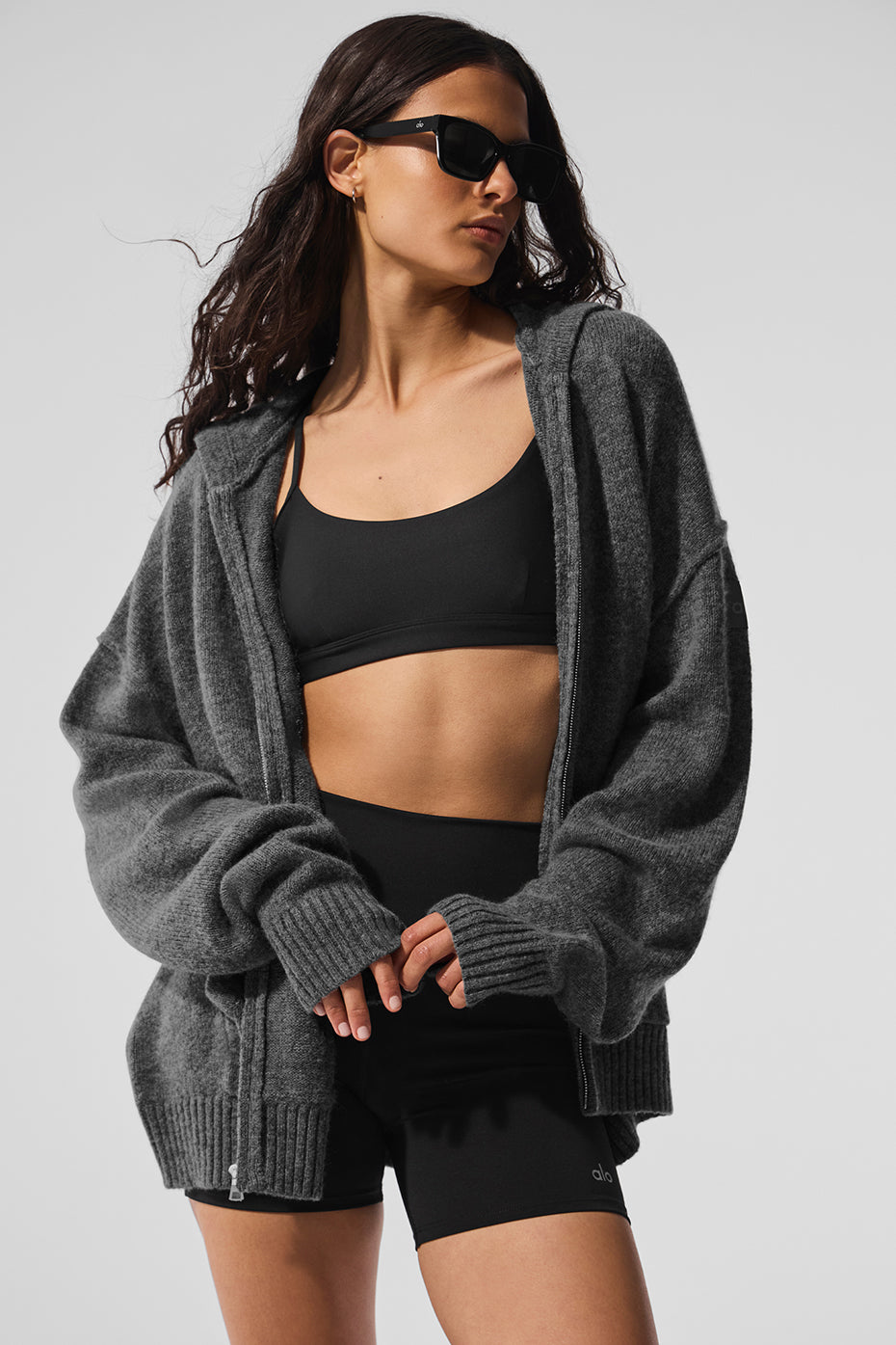 Wool Cashmere New Class Full Zip Hoodie - Platinum Grey--4