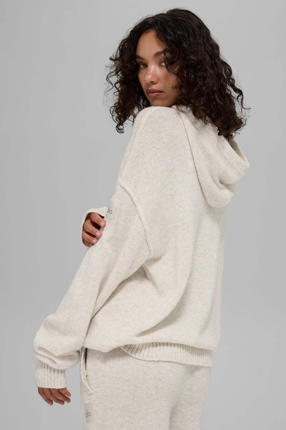 Wool Cashmere New Class Hoodie - Bone Heather--2