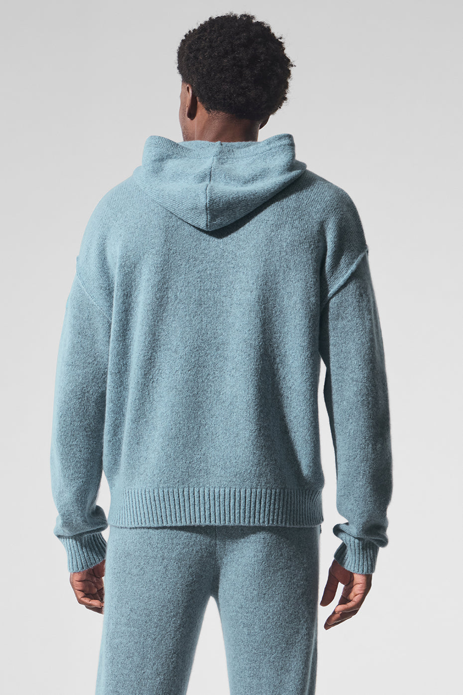 Wool Cashmere New Class Hoodie - Celestial Blue Granite Heather--2