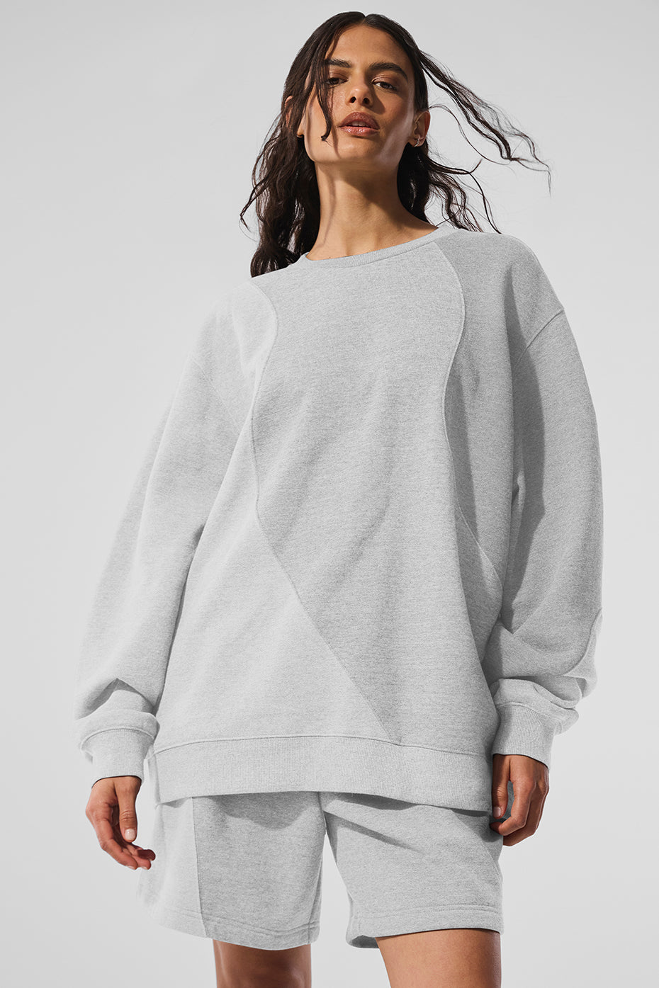 Make Waves Crew Neck Pullover - Athletic Heather Grey Tonal--0