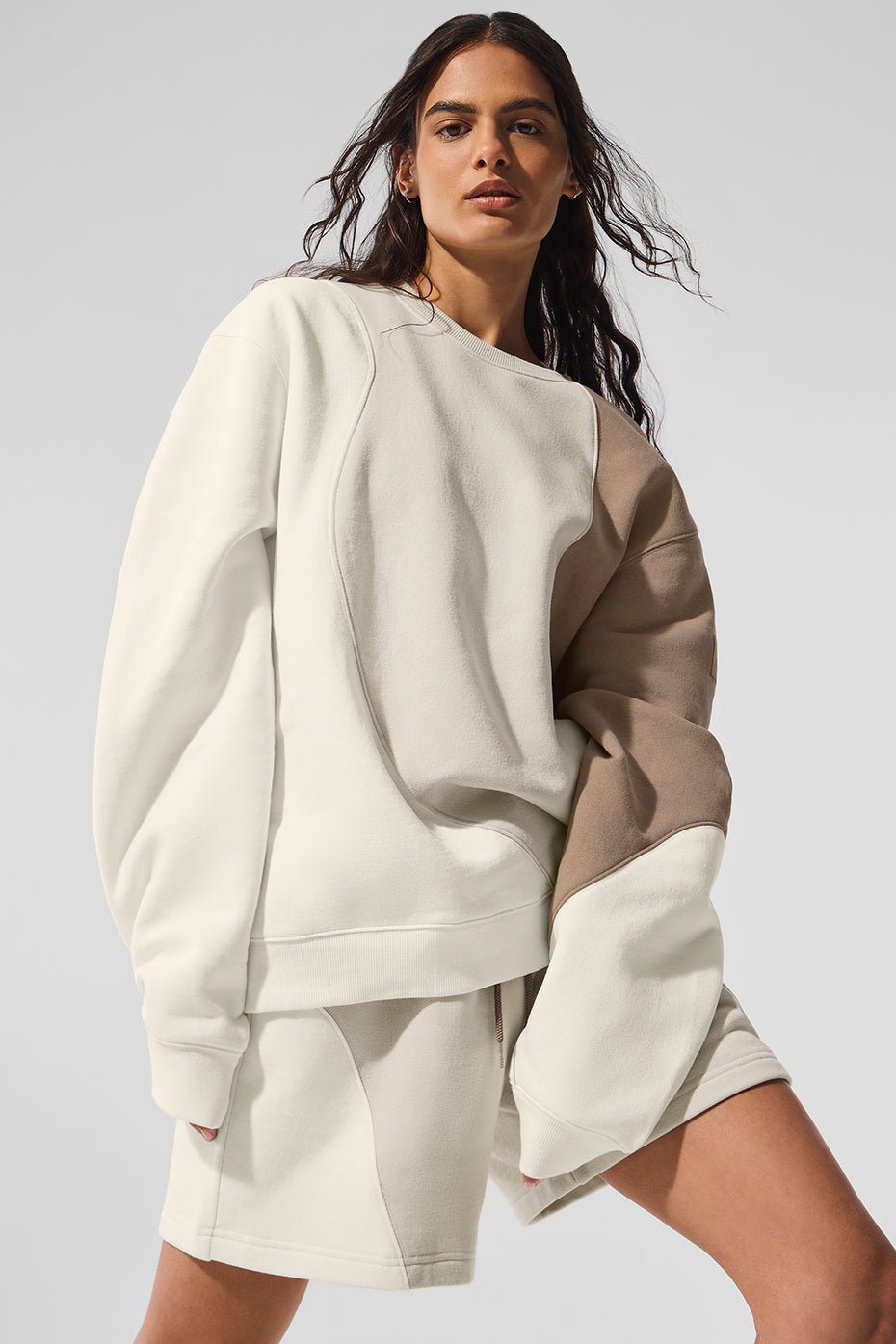 Make Waves Crew Neck Pullover - Ivory/Bone/Gravel--4