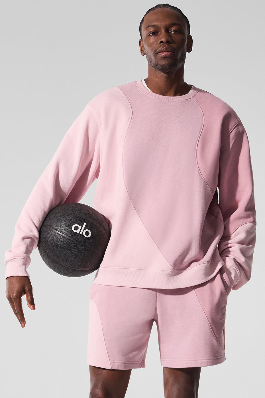 Make Waves Crew Neck Pullover - Sunset Pink Tonal--0