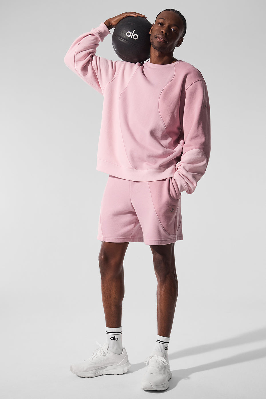 Make Waves Crew Neck Pullover - Sunset Pink Tonal--3