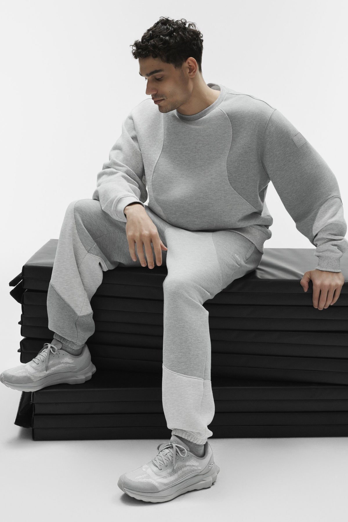 Make Waves Crew Neck Pullover - Athletic Heather Grey Tonal--3